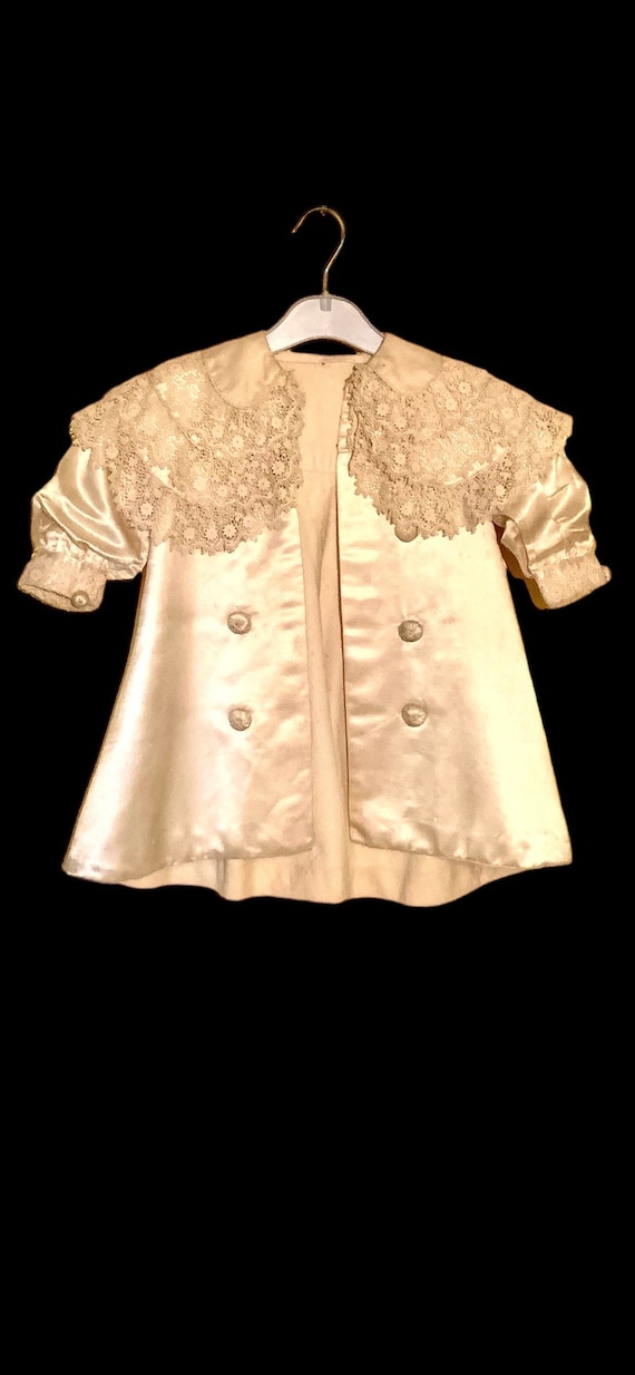 c1900 antique child’s coat, silk and lace. - image 4