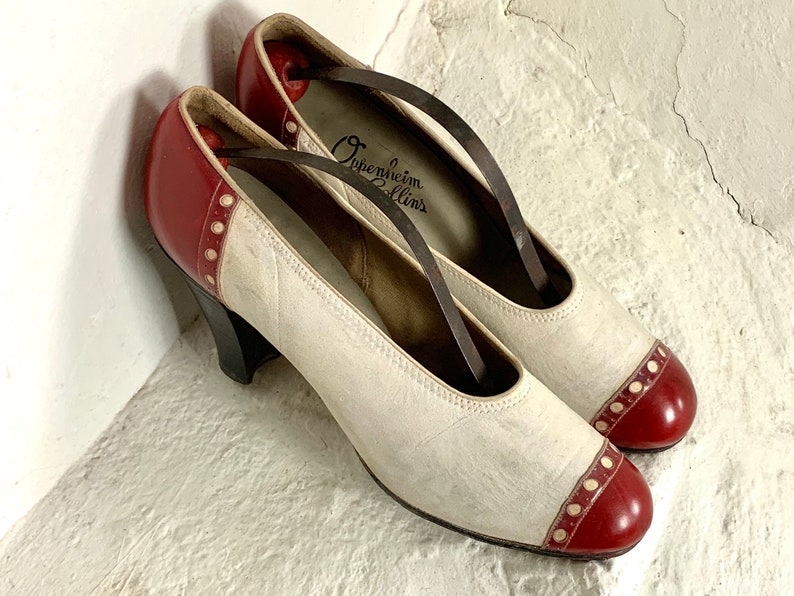 40s Red and white spectator shoes
