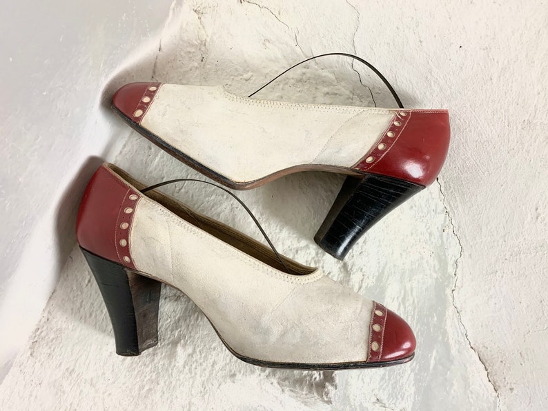 40s Red and white spectator shoes