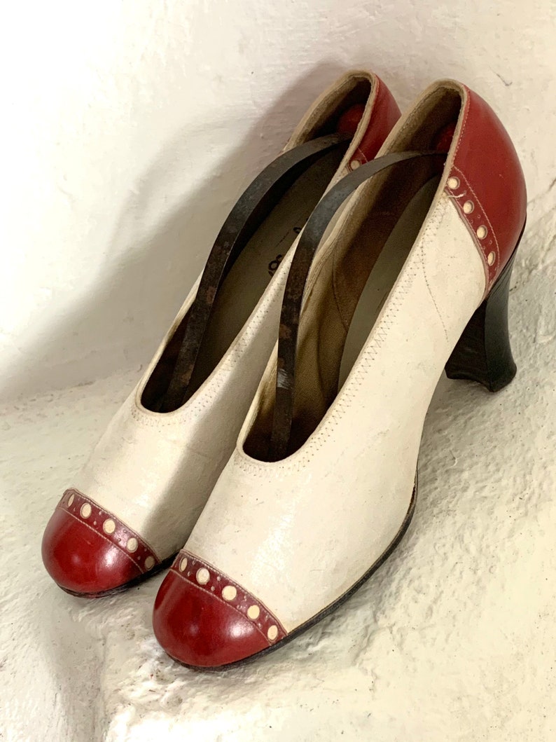 40s Red and white spectator shoes