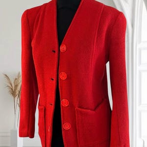Red wool cc41 1940s jacket, CC41