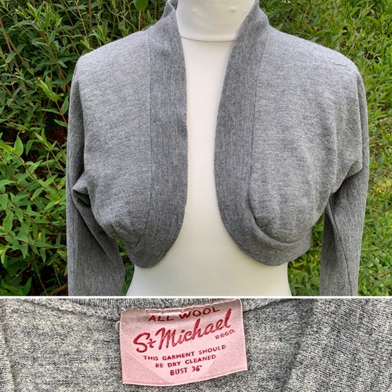 Grey late 40s machine knit St Michael bolero