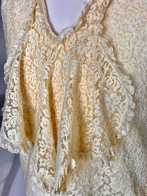 1930s cotton lace front blouse