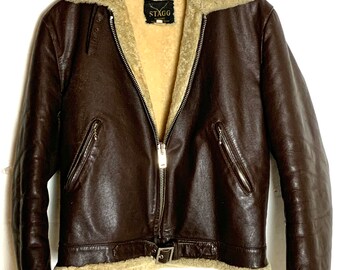 Vintage ‘Stagg’ sheepskin leather flying jacket (UK only)