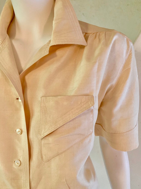 Plus size original 40s silk blouse 44” bust
