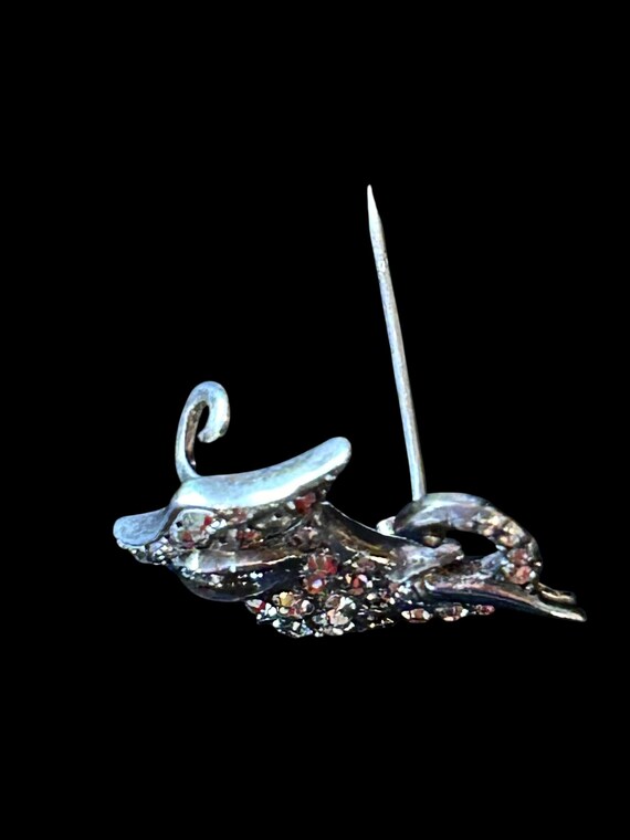 C19th silver paste elephant brooch, garnet eye. - image 4