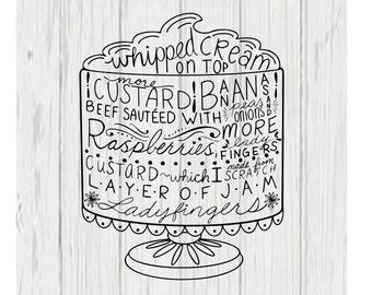Rachel&#39;s Trifle Dessert, Friends Thanksgiving Trifle | svg, png, pdf, and dxf *digital file only*