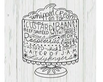 Rachel's Trifle Dessert, Friends Thanksgiving Trifle | svg, png, pdf, and dxf *digital file only*