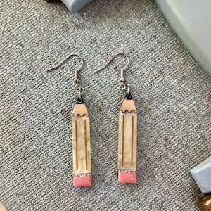 Back to School earrings | Pencil earrings | Acrylic earrings
