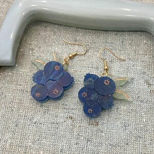 Blueberry earrings | Acrylic earrings | fruit earrings | Summer earrings