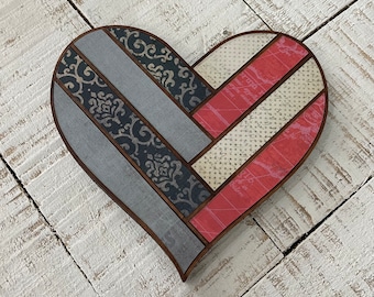 Quilted wooden heart