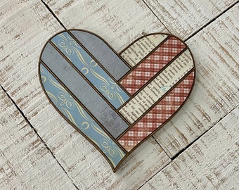 Quilted wooden heart