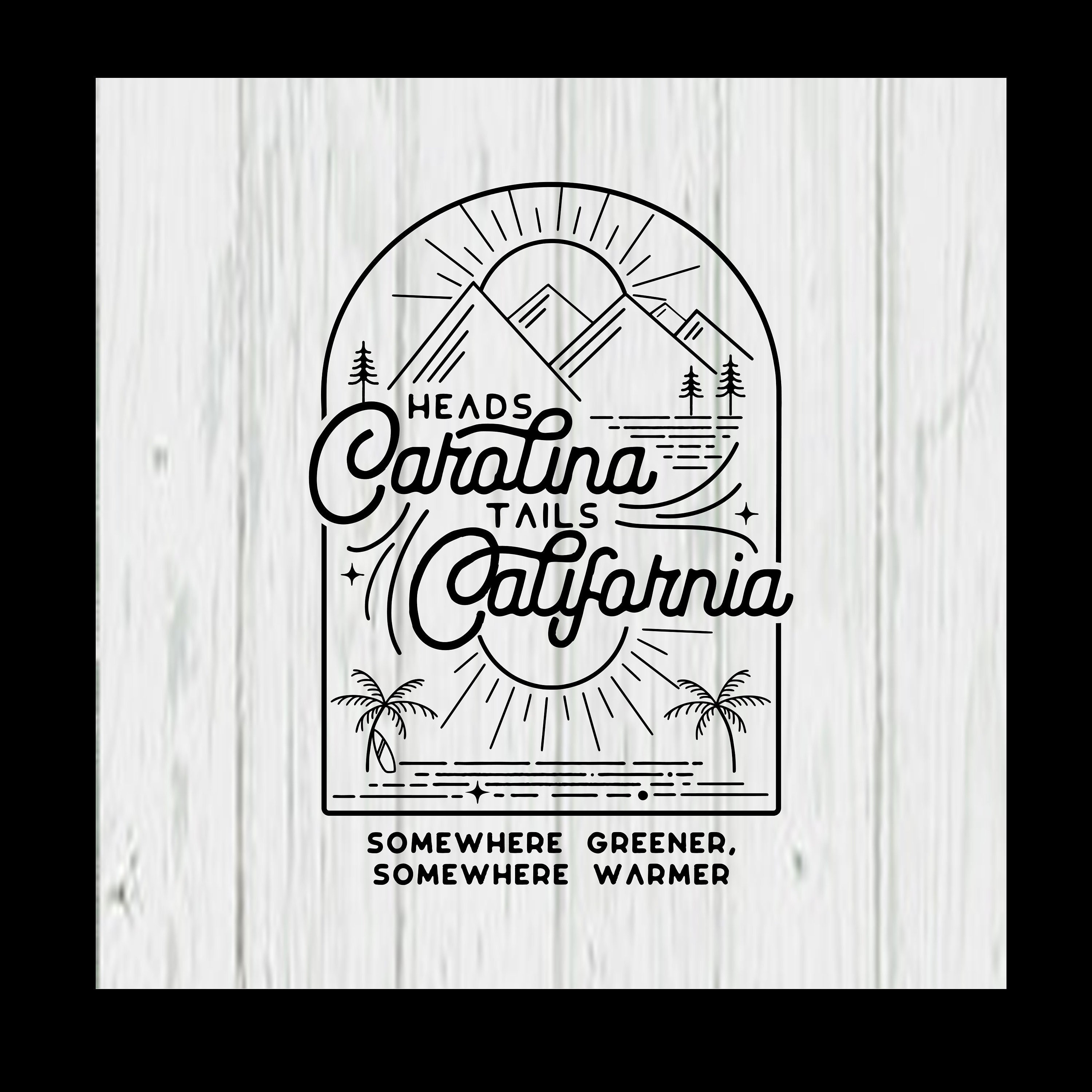 Heads Carolina Tails California Design File Svg Png Pdf Etsy
