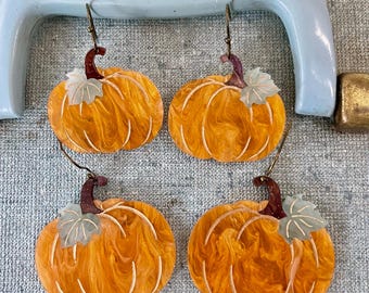 Pumpkin Acrylic Earrings | Fall earrings | Pumpkin earrings