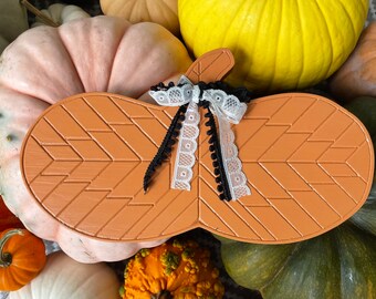 Engraved wood pumpkin