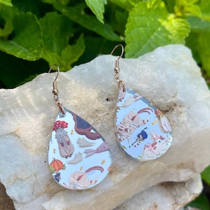 Halloween cat earrings | Acrylic earrings | Halloween earrings