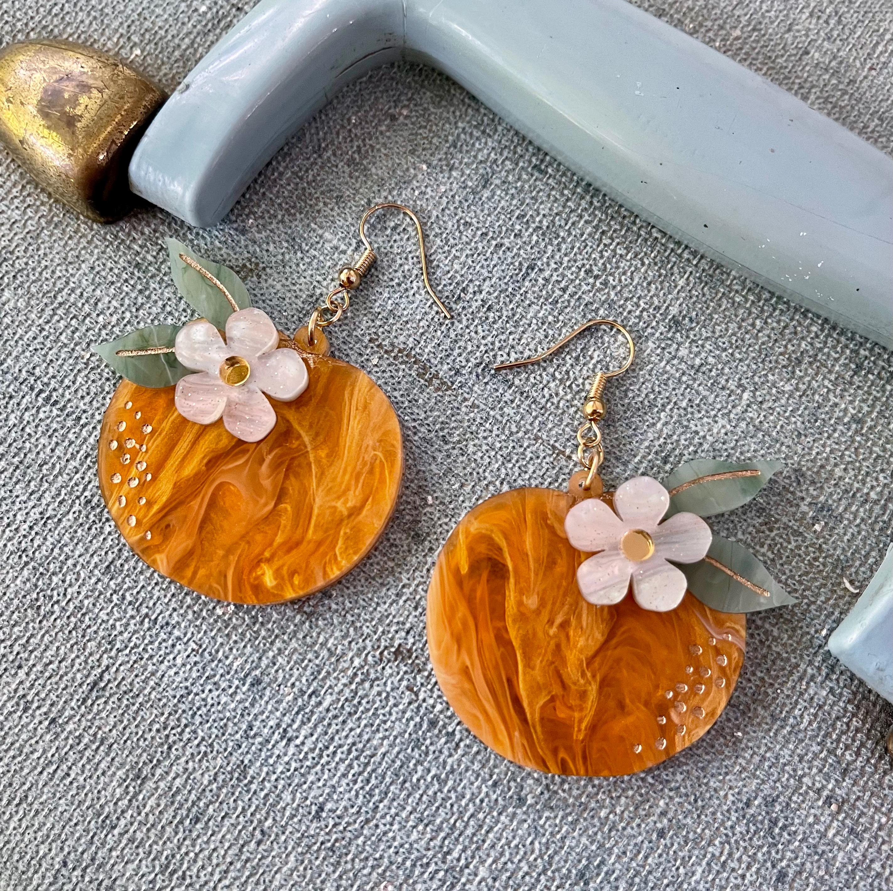 Orange earrings design file | Fruit earrings | svg, png, pdf file *digital file only*