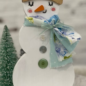 Snowgal with vintage buttons and scarf image 2