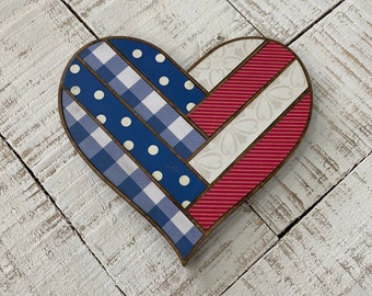 Quilted wooden heart