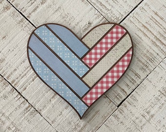 Quilted wooden heart