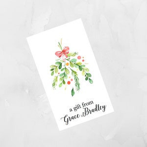 Watercolor Christmas Enclosure Card, Christmas Tag, Christmas Sticker Customized Christmas Tag Personalized Christmas Enclosure Card