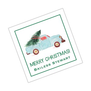 Aquarel Christmas Crest Enclosure Card, Christmas Tag, Christmas Sticker Aangepaste Christmas Tag Gepersonaliseerde Christmas Enclosure Card