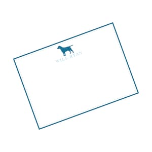 Navy Labrador Retriever Notecard Dog Personalized Stationery Set