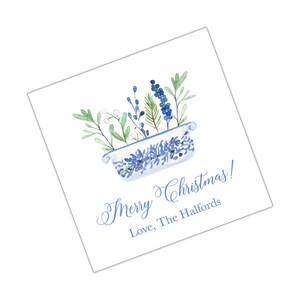 Aquarel kerstbehuizing kaart, kerst tag, kerst sticker aangepaste kerst tag gepersonaliseerde kerst behuizing kaart