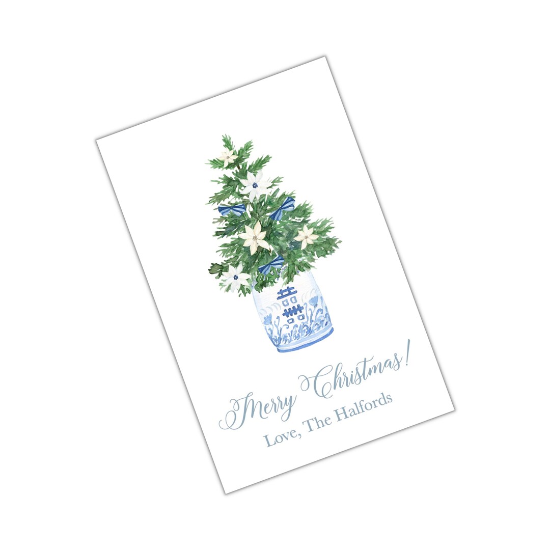 Watercolor Christmas Enclosure Card, Christmas Tag, Christmas Sticker