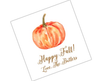 Watercolor Fall Tag Halloween Tag Thanksgiving Tag Pumpkin Tag Personalized Tag