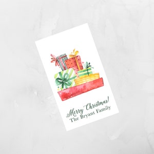 Watercolor Christmas Enclosure Card, Christmas Tag, Christmas Sticker Customized Christmas Tag Personalized Christmas Enclosure Card