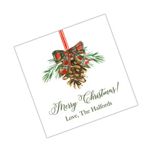 Watercolor Christmas Enclosure Card, Christmas Tag, Christmas Sticker Customized Christmas Tag Personalized Christmas Enclosure Card