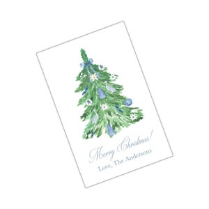 Aquarel kerstbehuizing kaart, kerst tag, kerst sticker aangepaste kerst tag gepersonaliseerde kerst behuizing kaart