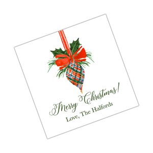 Aquarel kerstbehuizing kaart, kerst tag, kerst sticker aangepaste kerst tag gepersonaliseerde kerst behuizing kaart