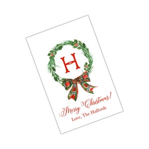 Aquarel kerstbehuizing kaart, kerst tag, kerst sticker aangepaste kerst tag gepersonaliseerde kerst behuizing kaart