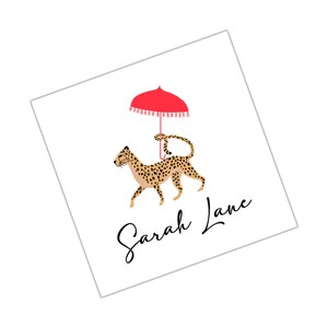 Chinoiserie Cheetah Personalisierte Gehäusekarte, Personalisierte Geschenkkarte, Grandmillennial Enclosure Card