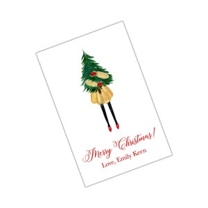 Aquarel kerstbehuizing kaart, kerst tag, kerst sticker aangepaste kerst tag gepersonaliseerde kerst behuizing kaart