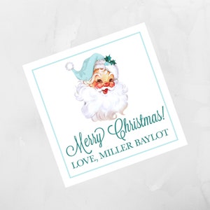 Cartão do cerco do papai noel do natal da aquarela, etiqueta do natal, cartão personalizado do cerco do natal do natal da etiqueta