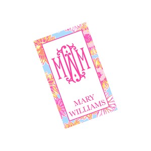 Watercolor Floral Personalized Laminated Luggage Tags, Beach Bag Tags, Diaper Bag, Car Seat Tags, Bogg Bag Tags