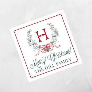 Cartão de cerco de natal em aquarela, etiqueta de natal, adesivo de natal personalizado, cartão de cerco de natal personalizado