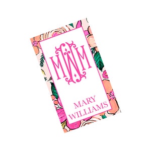 Watercolor Floral Personalized Laminated Luggage Tags, Beach Bag Tags, Diaper Bag, Car Seat Tags, Bogg Bag Tags
