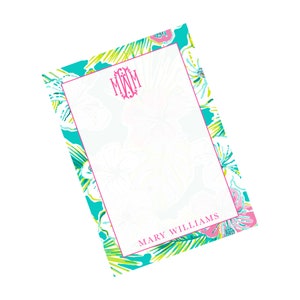 Watercolor Floral Notepad,  Monogram Notepad, To Do List, Monogrammed Gift, Personalized Gift, Summer, Bright Colors