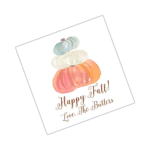 Watercolor Fall Tag Halloween Tag Thanksgiving Tag Pumpkin Tag Personalized Tag