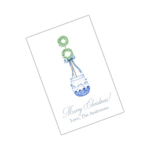 Aquarel kerstbehuizing kaart, kerst tag, kerst sticker aangepaste kerst tag gepersonaliseerde kerst behuizing kaart
