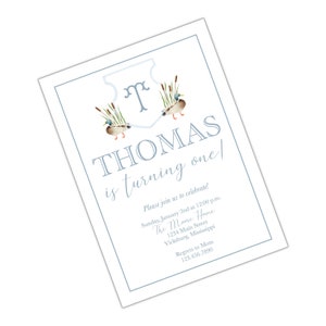 Watercolor Ducks Birthday Party Invitation