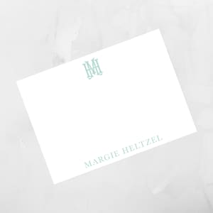 Monogram Chic Notitiekaart gepersonaliseerd briefpapier
