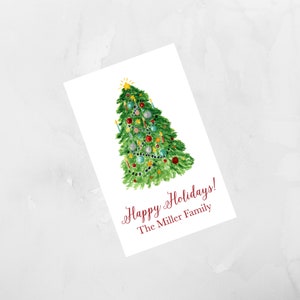 Watercolor Christmas Enclosure Card, Christmas Tag, Christmas Sticker Customized Christmas Tag Personalized Christmas Enclosure Card