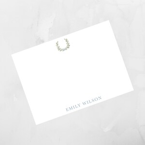 Laurel Wreath Notecard Personalized Stationery