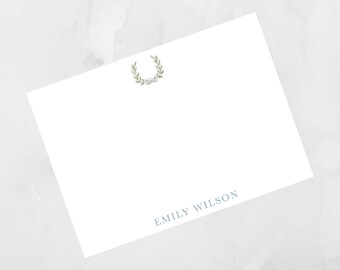 Laurel Wreath Notecard Personalized Stationery