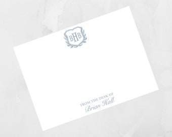 Crest Notecard Stationery Personalized Stationery Monogram Stationery